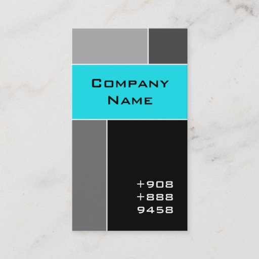 Customizable Modern Business Card Turquoise Blue Gray