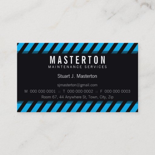 Customizable MODERN BUSINESS CARD :: warning stripes 1