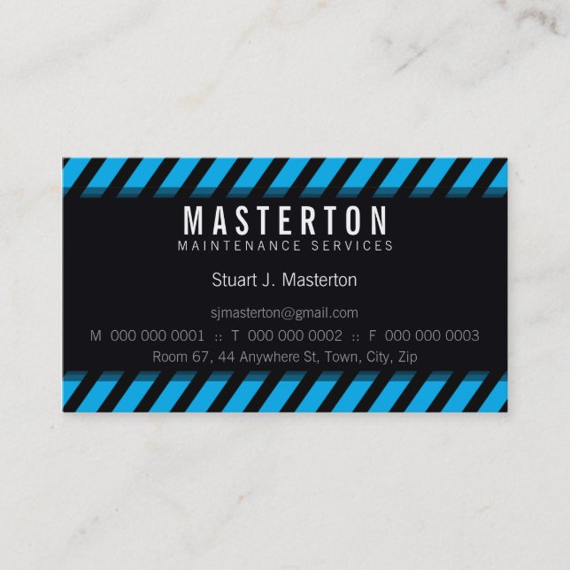 MODERN BUSINESS CARD :: warning stripes 1 (Front)