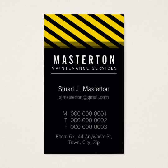 MODERN BUSINESS CARD :: warning stripes 2P