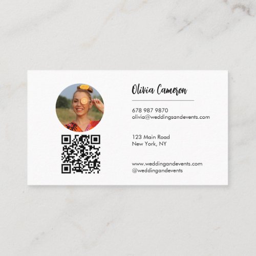 Modern Business Card with photo and Qr code
