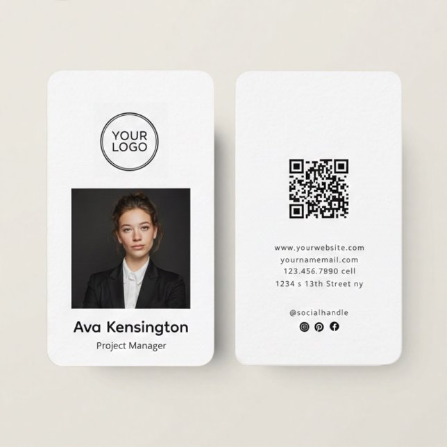 Modern Business Card with Photo & Logo Custom (Creator Uploaded)