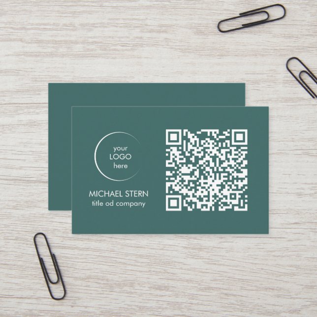 Modern business card with QR code (Front/Back In Situ)