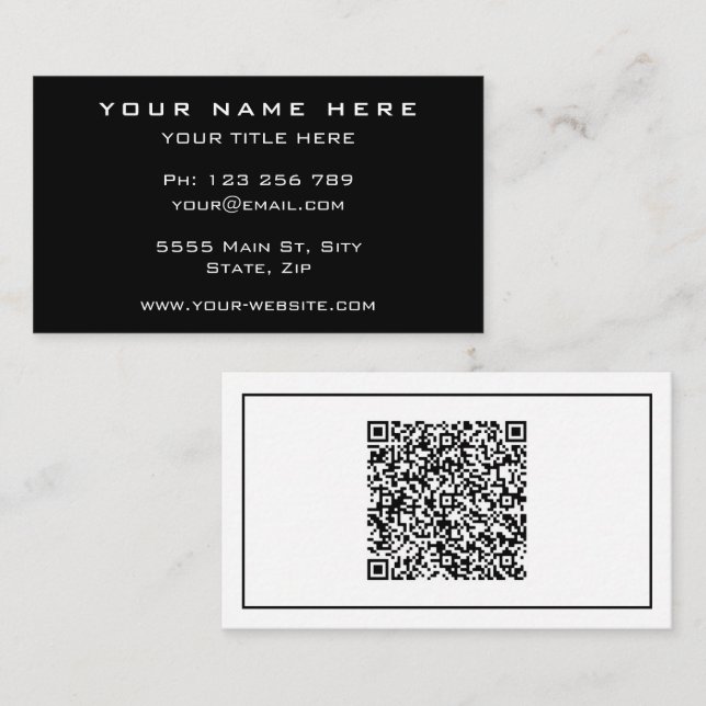 Modern Business Card with QR code - Choose Colors (Front/Back)