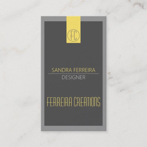 Modern business card Yellow and Grey Two sided
