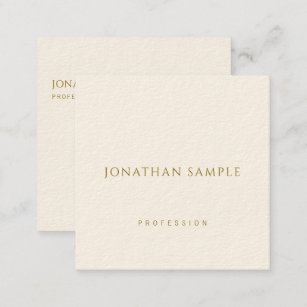 Modern Business Cards Gold Text Elegant Square