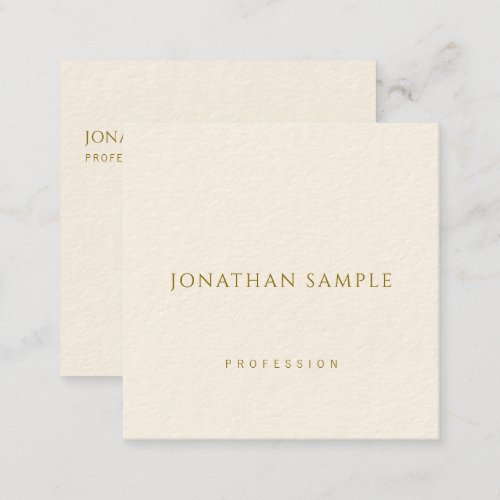 Modern Business Cards Gold Text Elegant Square