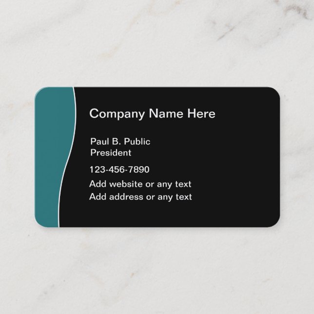 Modern Business Cards Rounded Corners (Front)