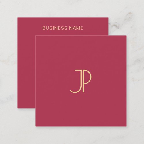 Modern Business Cards Template Chic Gold Monogram