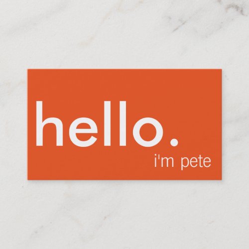 Modern Business Casual Hello Business Card