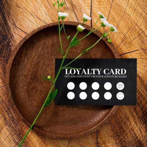 Modern Business Chalkboard Discount Loyalty Card