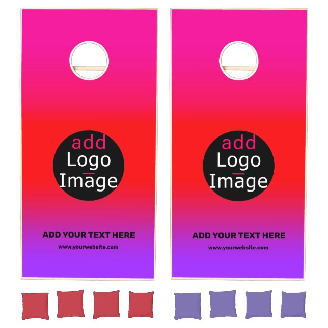 Modern Business Chic Brand Magenta Purple Custom  Cornhole Set (Set)