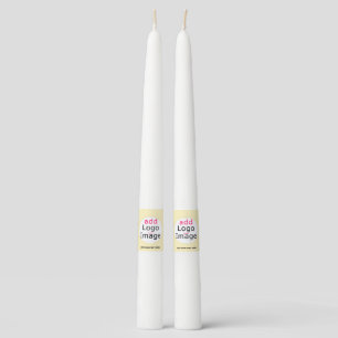 Modern Business Chic Customizable Add Logo Vanilla Taper Candle