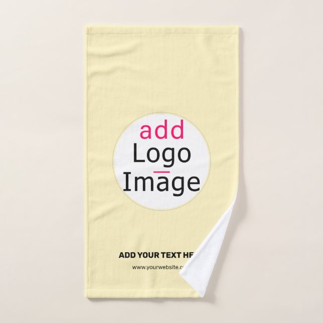 Modern Business Chic Customizable Logo Vanilla  Hand Towel (Hand Towel)