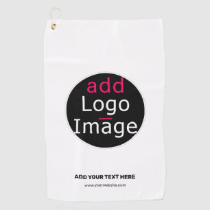 Modern Business Chic Customizable Logo White Golf Towel