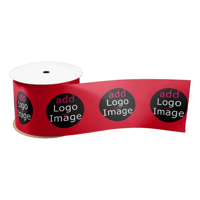 Modern Business Chic Promotional Customizable Red Satin Ribbon (Spool)