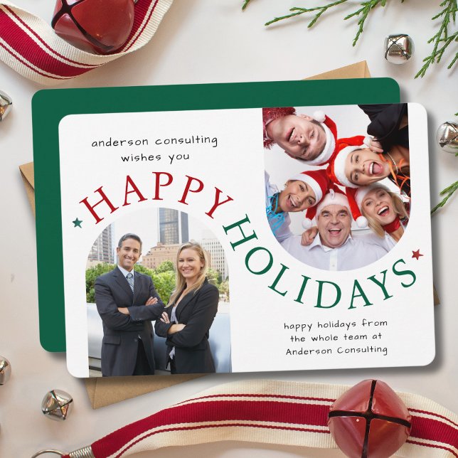 Modern Business Christmas Holiday Card Green (Creator Uploaded)