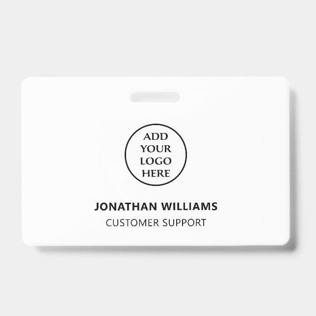 Modern Business Company Logo Staff Name Job Title Badge (Front)