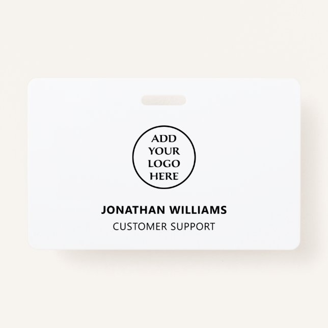 Modern Business Company Logo Staff Name Job Title Badge (Front)