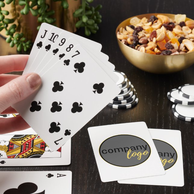 MODERN BUSINESS COMPANY OWN LOGO WHITE PROMOTIONAL POKER CARDS (In Situ)