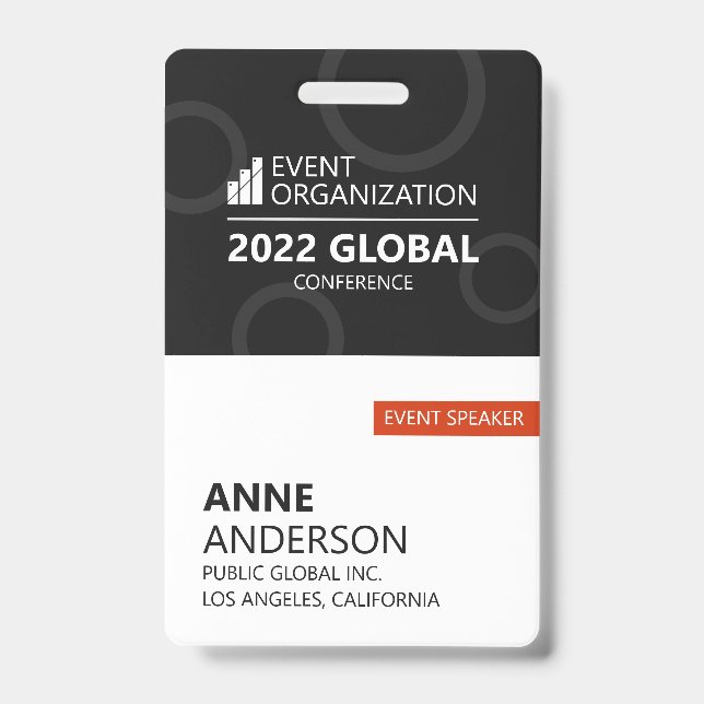 Modern Business Conference Event Badge (Front)