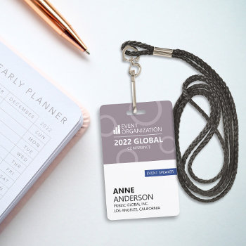 Modern Business Conference Event Badge by J32Teez at Zazzle