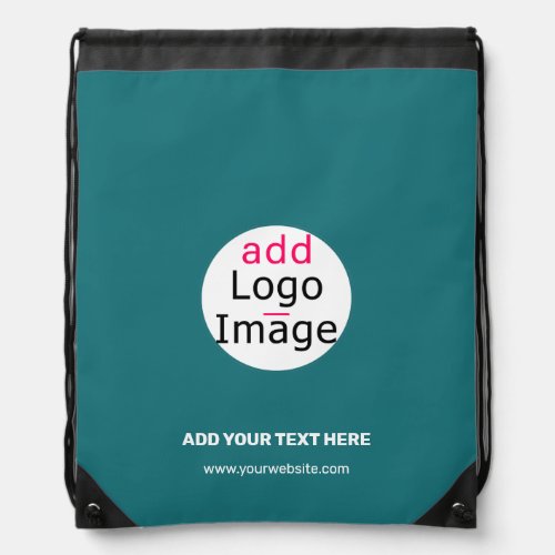 Modern Business Custom Brand Cool Deep Sea Green Drawstring Bag