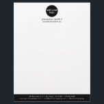 Modern Business Custom Company Corporate Logo Letterhead<br><div class="desc">Enhance your business image with this modern and professional letterhead template. The minimalist design exudes sophistication, making a lasting impression. Fully customizable, this letterhead allows you to seamlessly add your company’s logo and contact information, ensuring it aligns perfectly with your brand identity. Click "Personalize" to easily customize the design with...</div>