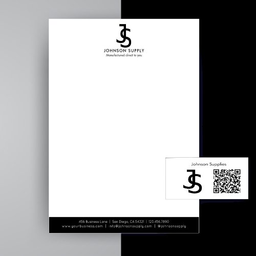 Modern Business Custom Company Monogram Logo Letterhead