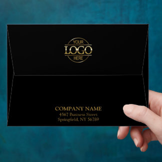 Modern Business Custom Logo Professional Black Envelope
