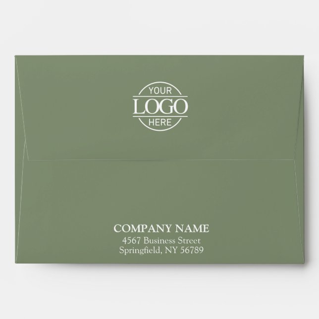 Modern Business Custom Logo Professional Green Envelope (Back (Top Flap))