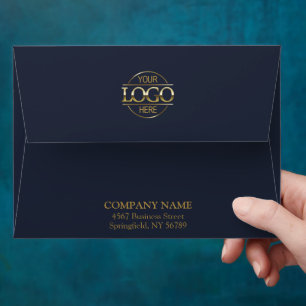Modern Business Custom Logo Professional Navy Blue Envelope
