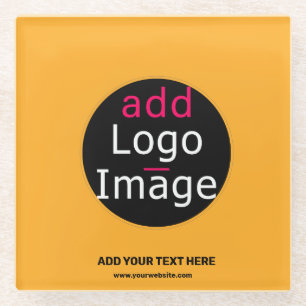 Modern Business Custom Macaroni & Cheese Hue Glass Coaster