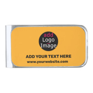 Modern Business Custom Macaroni & Cheese Hue Silver Finish Money Clip