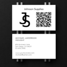 Modern Business Custom Monogram Logo and QR Code
