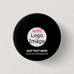 Modern Business Customizable Add Logo Black  Button