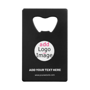 Modern Business Customizable Add Logo Black Credit Card Bottle Opener