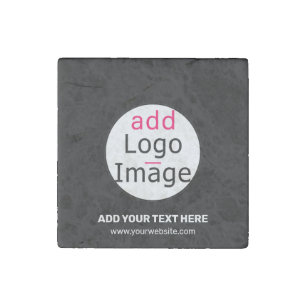 Modern Business Customizable Add Logo Black Stone Magnet