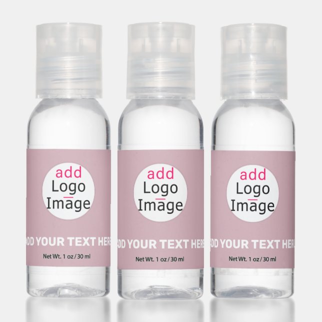 Modern Business Customizable Dusty Rose Pink  Hand Sanitizer (Set)
