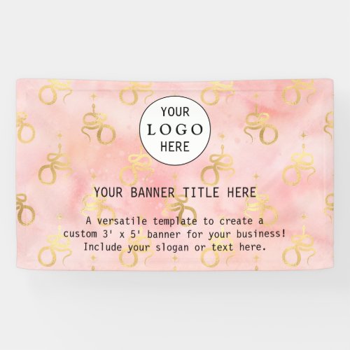 Modern Business Feminine Blush Pink Custom Logo Ba Banner