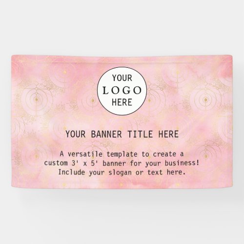 Modern Business Feminine Blush Pink Custom Logo Ba Banner