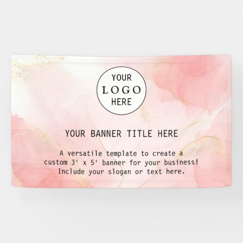 Modern Business Feminine Blush Pink Custom Logo Banner