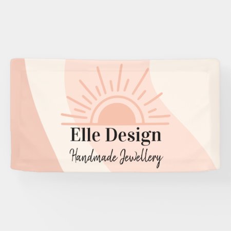 Modern Business Feminine Blush Pink Custom Logo Banner