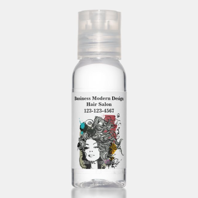 Modern Business Hair Salon Woman Face Hand Sanitizer (Front)