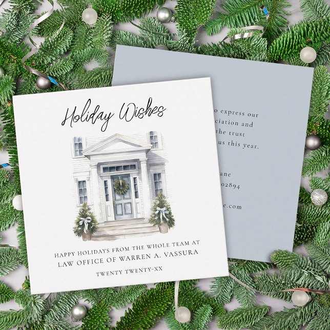 Modern Business Holiday Wishes Square Business Card (Modern Holiday Wishes Business Square Business Card)