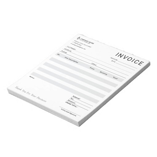 Modern Business Invoice Order Sales Receipt Notepad | Zazzle