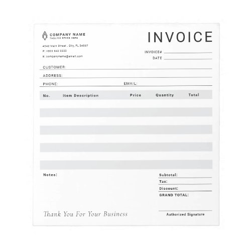 Modern Business Invoice Order Sales Receipt Notepad