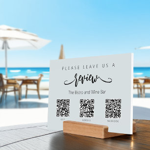Modern Business Leave Review 3 QR Code Sign Holder