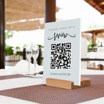 Modern Business Leave Review QR Code Sign Holder