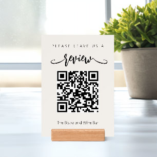 Modern Business Leave Review QR Code Sign Holder. Holder
